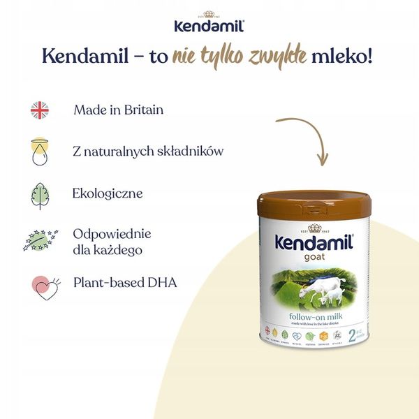 Mleko Kozie Kendamil Następne 2 800g DHA+ zdjęcie 3