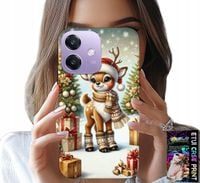 ETUI DO OPPO A60 5G - RENIFER, WZORY BOŻONARODZENIOWE + SZKŁO