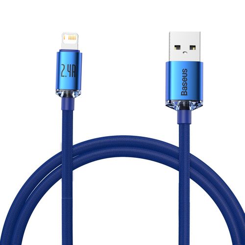 Kabel USB do Lightning Baseus Crystal Shine, 2.4A, 1.2m (niebieski) na Arena.pl