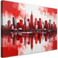 Obraz do salonu sypialni biura, Czerwone Miasto Budynki 60x40