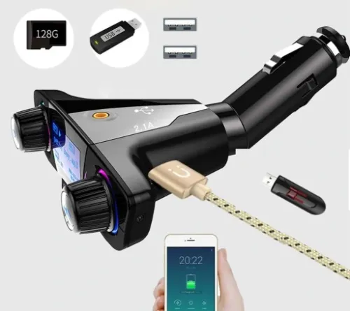 TRANSMITER FM BLUETOOTH 5.0 USB WIELOFUNKCYJNY 8w1 na Arena.pl