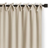 Zasłona j. beżowa CARLI 140x250 cm matowa na troczkach do salonu Restilo