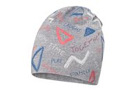 Broel MARCIN czapka podwójna dla chłopca szary-czerwony 48-50