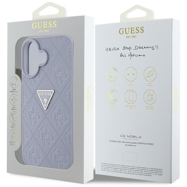 etui guess hot stamp 4g pattern triangle metal logo do iphone 16 zdjęcie 8