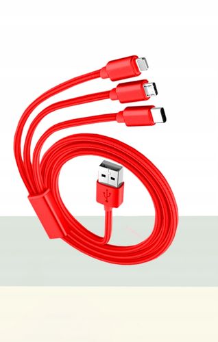 KABEL USB 3w1 DO IPHONE / MICRO USB / TYP-C 1M na Arena.pl