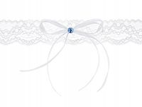 AKCESORIA WESELNE Dekoracje Na ŚLUB Wesele Podwiązka koronkowa z kokardką