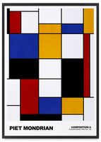 Plakat w ramie bauhaus mondrian 61x91 cm w czarnej ramie