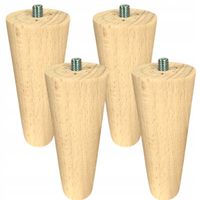 4x noga drewniana bukowa surowa meblowa STOŻEK 13 cm buk toczona KOMPLET