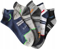 Skarpetki Chłopięce Bawełniane Wzory Sport Wielokolorowe 5-PAR 23-26