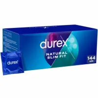 durex natural slim fit basic 144 szt. - prezerwatywy lateksowe, 52 mm