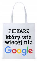 Dla Piekarza Prezent Torba Eco Biała Shopper Z Nadrukiem Ze Zdjęciem