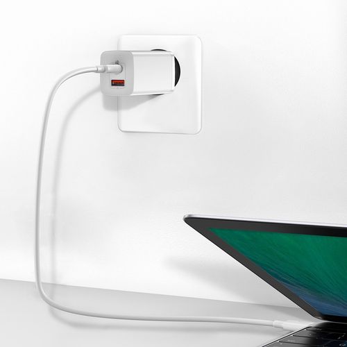 ładowarka sieciowa baseus gan2 lite, usb + usb-c, 65w, eu (biała) na Arena.pl