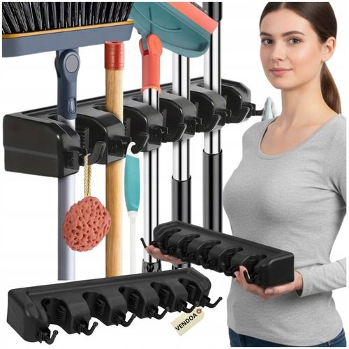 WIESZAK UCHWYT NA ŚCIANĘ ŚCIENNY NA MIOTŁY NARZĘDZIA SZCZOTKI GRABIE na Arena.pl