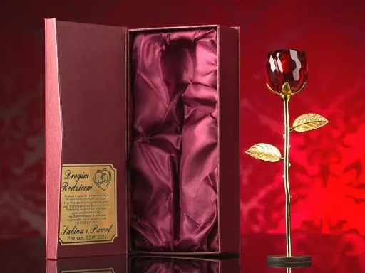 RÓŻA PREZENT 1-99 LAT URODZINY ROCZNICA ŚLUBU ETUI zdjęcie 7