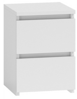 Stolik Nocny 2 Szuflady 30 cm Biały MALWINA II TS - 6 Kolorów
