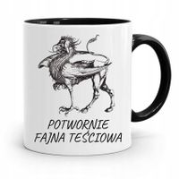 Kubek Czarny Teściowej Potwornie Fajna Teściowa Z Nadrukiem Ze Zdjęciem