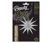 BALON FOLIOWY GWIAZDA 3D SREBRNA 50x46CM GODAN