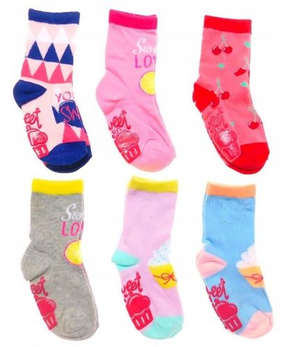 6 - PAK Skarpetki ANTYPOŚLIZGOWE ABS 6 PAR skarpety dziewczęce 17 - 19 na Arena.pl
