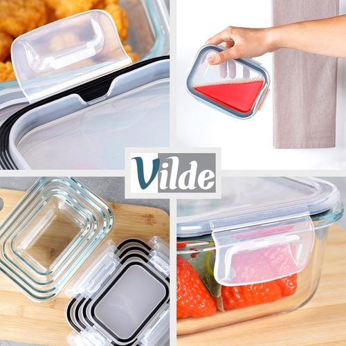 4x Pojemniki Kuchenne Szklane Na Żywność Żaroodporne Zestaw Pojemników na Arena.pl