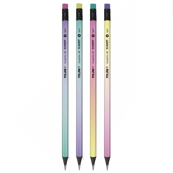 OŁÓWEK OKRĄGŁY Z GUMKĄ SUNSET MILAN zdjęcie 1