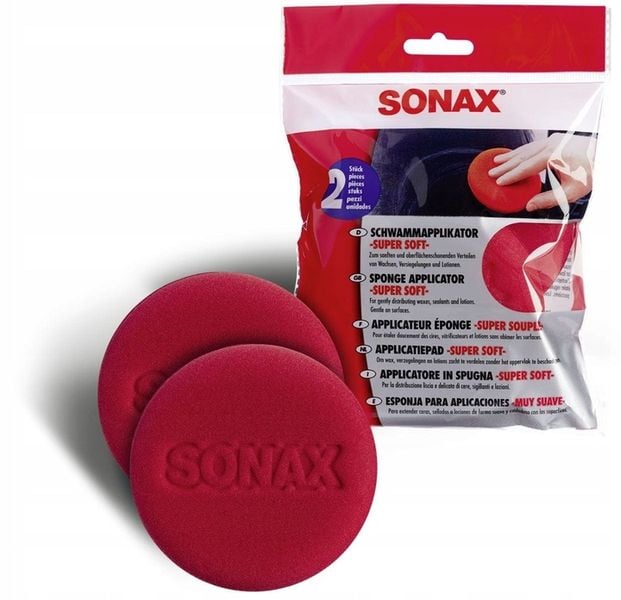 SONAX APLIKATOR PAD GĄBKA DO WOSKU KOSMETYKÓW 2SZT zdjęcie 3