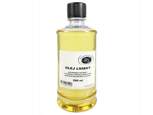 Olej lniany rafinowany ROMAN SZMAL medium do farb olejnych POŁYSK 500ml na Arena.pl