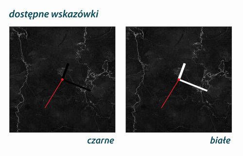 ZEGAR SZKLANY OKRĄGŁY - Marmur czarny na Arena.pl