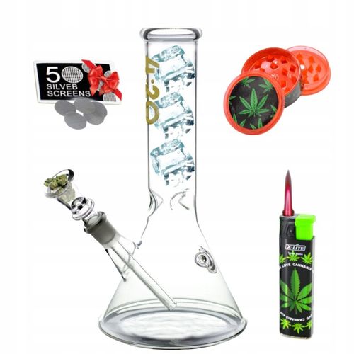 Bongo Szklane Bongo Lodowe Z Filtracją + Cybuch + Sitka Stalowe na Arena.pl