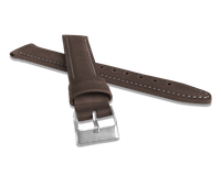 LAVVU Wyściełany brązowy szyty pasek CLASSIC z luksusowej skóry Top Grain - 20