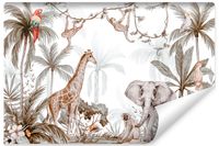 Fototapeta Dziecięca Dżungla Dzikie ZWIERZĘTA Natura Palmy 90cm x 60cm