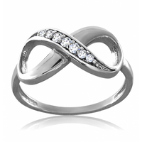 SREBRNY PIERŚCIONEK ZNAK NIESKOŃCZONOŚCI Z CYRKONIAMI SREBRO PRÓBY 925 INFINITY