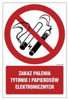 Zakaz Palenia Tytoniu I Papierosów Elektronicznych 150X100 Płyta Przylepce