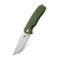 Nóż składany Bestech Lion Liner Lock Stonewash / Satin D2 Green G10