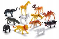 FAUNICA ZESTAW 12 FIGUREK DZIKIE ZWIERZĘTA SAFARI KOLEKCJA ZABAWKI FIGURKI