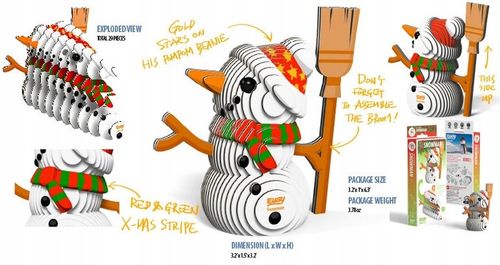 Bałwanek Eugy. Eko Układanka 3D. na Arena.pl