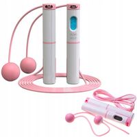 SKAKANKA LED z LICZNIKIEM SPORTOWA RÓŻOWA UNIWERSALNA na SIŁOWNIĘ do DOMU