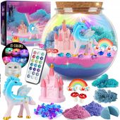 ZESTAW KREATYWNY JEDNOROŻEC MAGICZNE TERRARIUM AKWA DIY LAMPKA LED