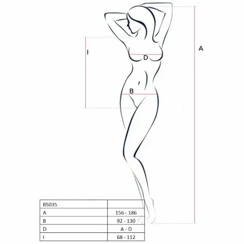 passion bs035 czerwone bodystocking kabaretka, one size na Arena.pl