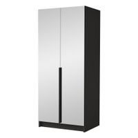 Szafa BONO III 100 cm z lustrem-pojemna garderoba-CZARNY+CZARNY