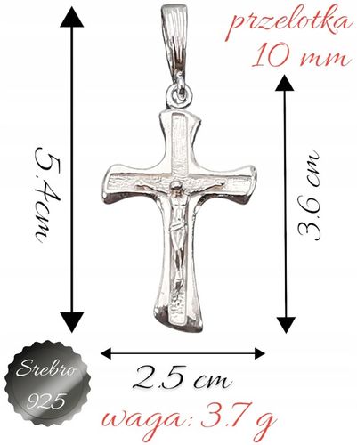 SREBRNY KRZYŻYK z JEZUSEM KRZYŻYK z PASYJKĄ na Arena.pl