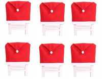Świąteczny CZERWONY pokrowiec na krzesło CZAPKA MIKOŁAJA x 6 szt