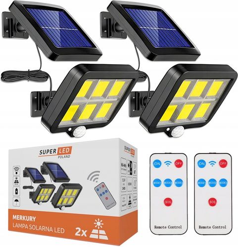 2x Lampa solarna LED z czujnikiem ruchu zmierzchu na Arena.pl