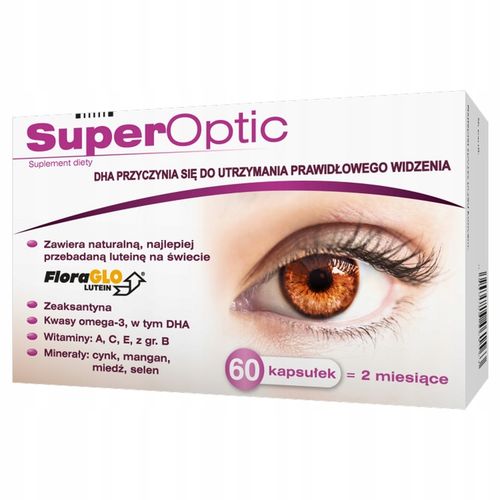 Suplement diety Superoptic LUTEINA PRAWIDŁOWE WIDZENIE kapsułki 60szt na Arena.pl