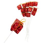 PREZENCIKI PREZENTY NA PIKU DRUCIKU 12SZT CZERWONE DEKORACJA ŚWIĄTECZNA