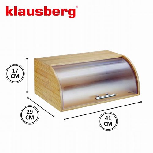 Chlebak bambusowy drewniany 41cm pojemnik na pieczywo chleb bułki KLAUSBERG na Arena.pl