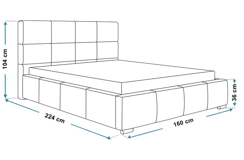 Łóżko tapicerowane LUX 7 140x200 ze Stelażem i pojemnikiem zdjęcie 11