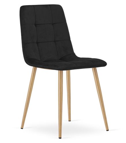 Krzesło KARA - czarny aksamit / nogi kolor drewna x 3 na Arena.pl