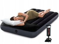 Materac 1-osobowy Dmuchany Welurowy Turystyczny Łóżko 191x99x25cm