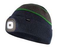 czapka z latarką led granatowo-szaro-zielona premium - t n81-630