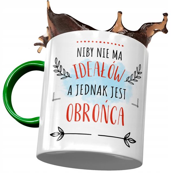 Kubek Zielony Dla Obrońcy Nie Ma Ideałów Z Nadrukiem Ze Zdjęciem zdjęcie 1